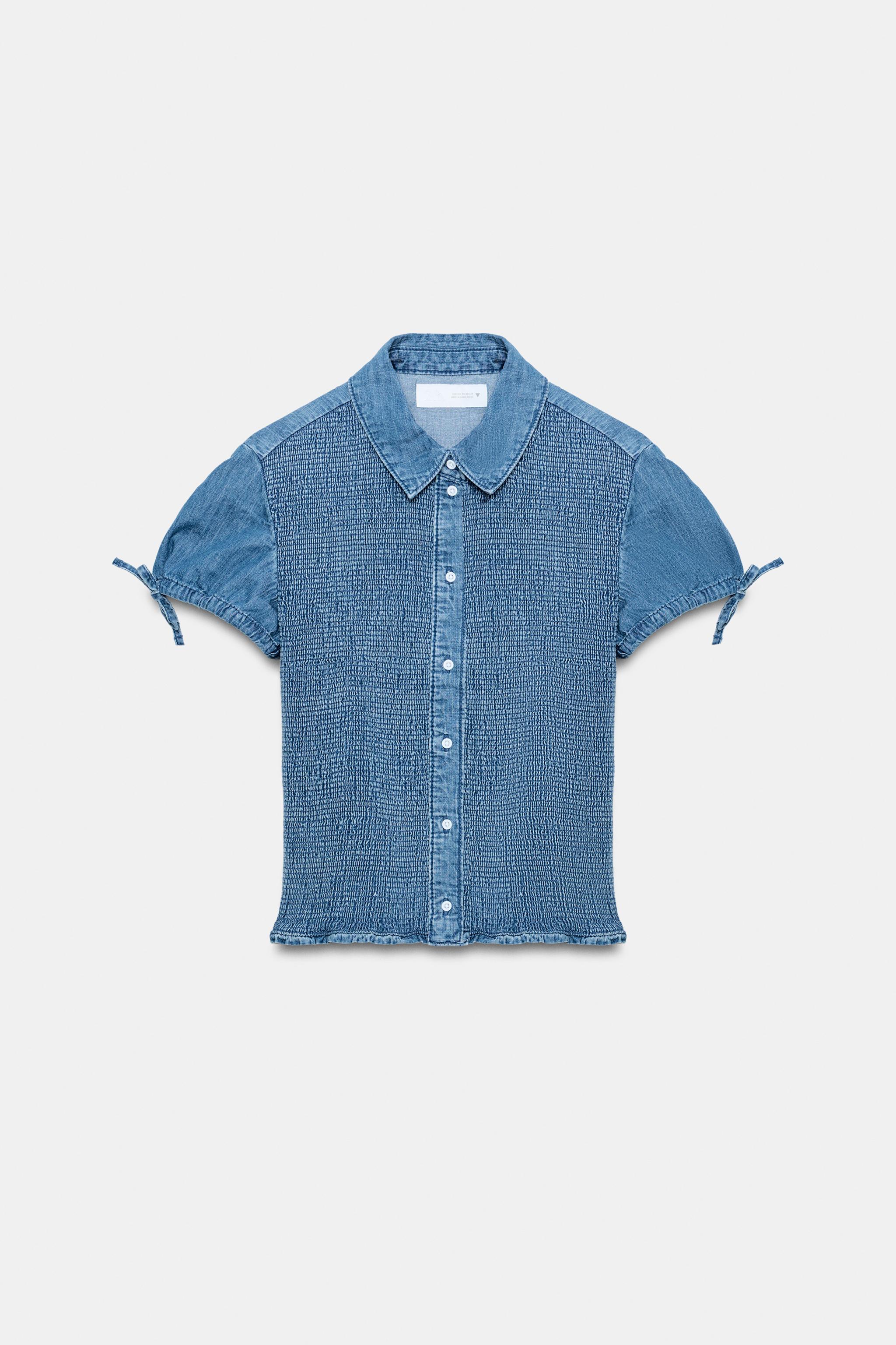 CHEMISE EN DENIM NID D'ABEILLE